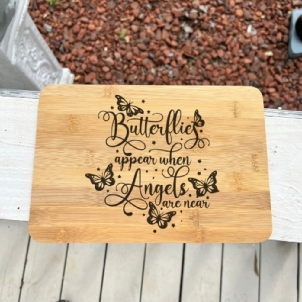 Butterfies Angels Memorial Bamboo Cutting Board